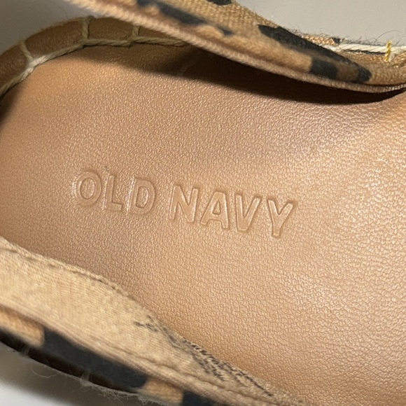 OLD NAVY Sandals Ankle Tie Lace Up Leopard Print Platform Espadrilles Women’s 8 - Picture 8 of 11
